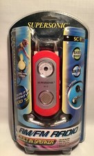 Supersonic Portable AM FM Radio w/ Headphones and Built In Speaker Player SC-9