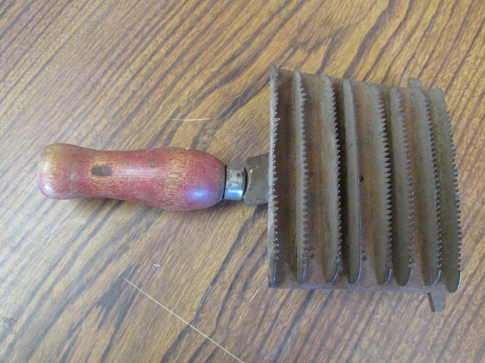 Vintage Primitive Horse Grooming Curry Comb with Wood Handle eBay