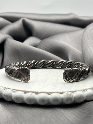 Orville Tsinnie NAVAJO Hand Stamped TWISTED Sterling Silver Cuff