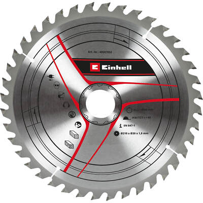 Einhell Dünnschnitt TCT Kreissägeblatt 210 mm 40 Z 30 mm