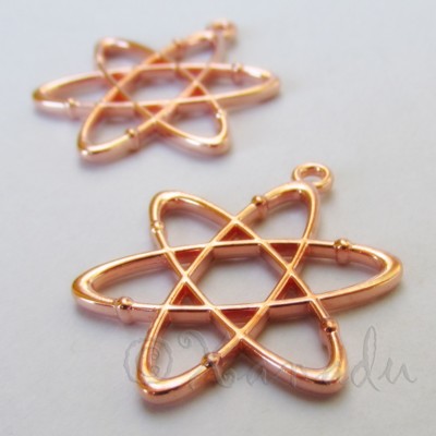 Atom Charms 33mm Wholesale Copper Science Pendants C4333 5, 10