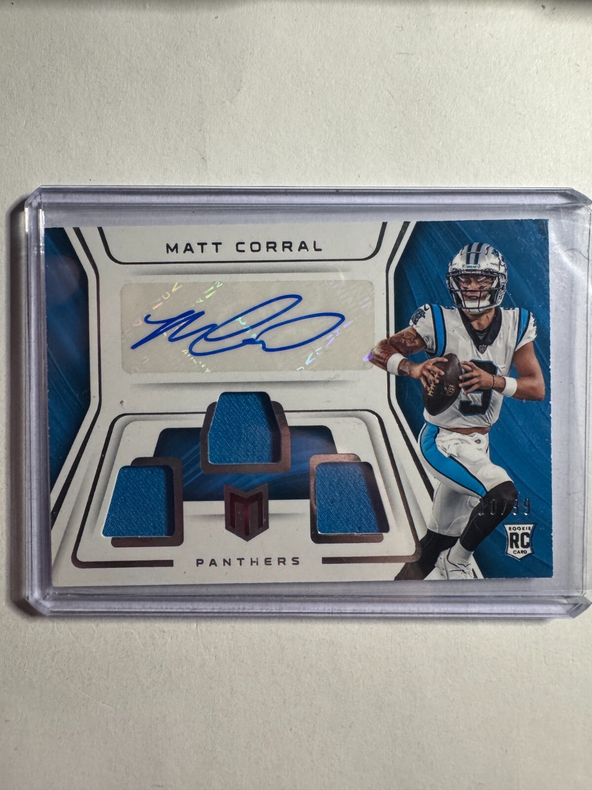 K308,508 - 2022 Panini Chronicles Momentum Triple Jersey Auto #3 Matt Corral/99