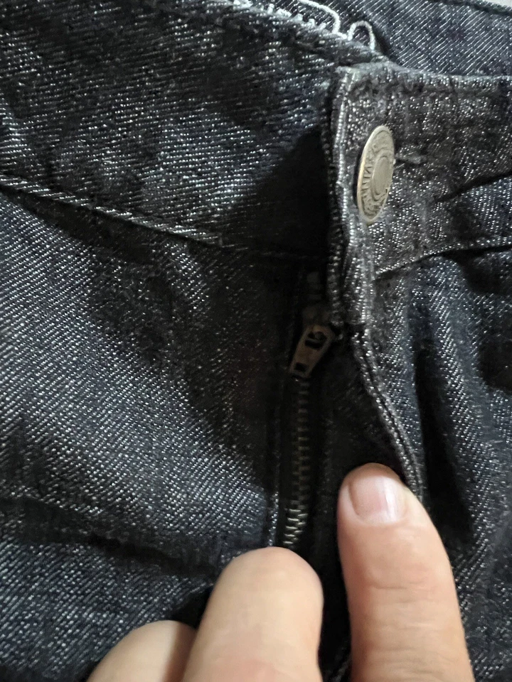 Pantalones de mezclilla Robin's para hombre 36x34 negros lavados oscuros bolsillos rectos cinturón cremallera botón nuevos Foto 4 de 4
