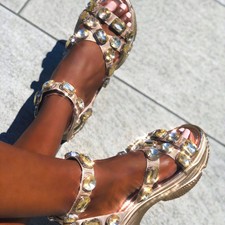 cape robbin jeweled sandals