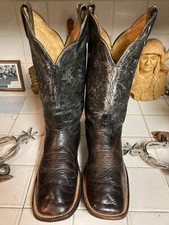 TONY LAMA SMOOTH OSTRICH SQUARE TOE WESTERN COWBOY MADE IN USA DANCE BOOTS 8.5EE