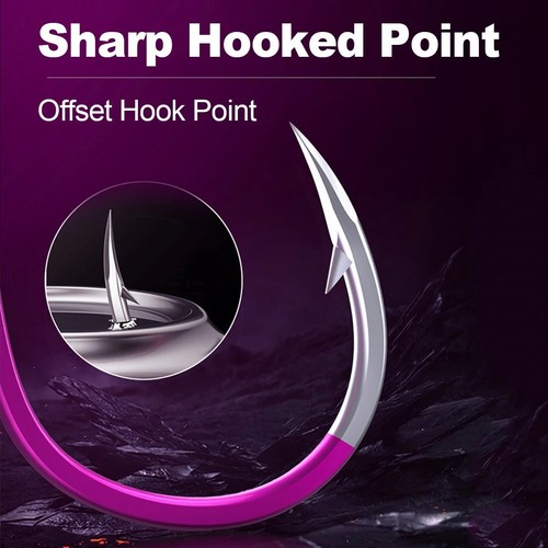 50Pcs Fishing Hooks Saltwater Octopus Hooks Carbon Steel Three Colors Available - Picture 6 of 25
