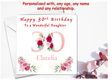 Personalised Birthday Card 30th 40th 50th Daughter Mum Sister Aunty Friend Niece