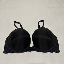 Victoria s Secret Black Lace Trim Dream Angels Push Up Bra 32D
