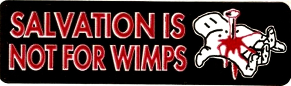 Salvation Is Not For Wimps Motorcycle Helmet Stickers E
