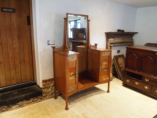 Dressing table outstanding Arts & Crafts Oak manner of E A Taylor c1900 - Picture 16 of 16