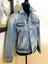 BALENCIAGA Denim Jacket Back Logo Europe Sz 4...