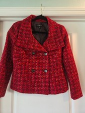 Talbots Petites 8P Red Tweed Double Breasted ...