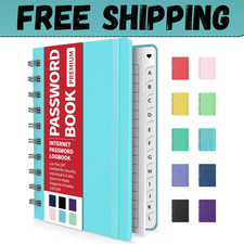 Password Book Individual Alphabetical Tabs, 4"X5.5" Small Password Notebook r