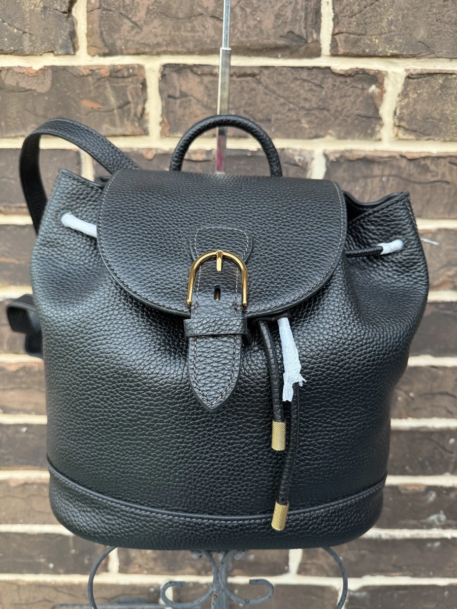 NWT $298 Fossil Everleigh Leather Flap Backpack Black Large | eBay