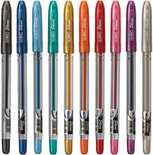 10 Ct Glitter Gel Pens Assorted Colors 1.0mm Medium Tip Smooth Writing Pens
