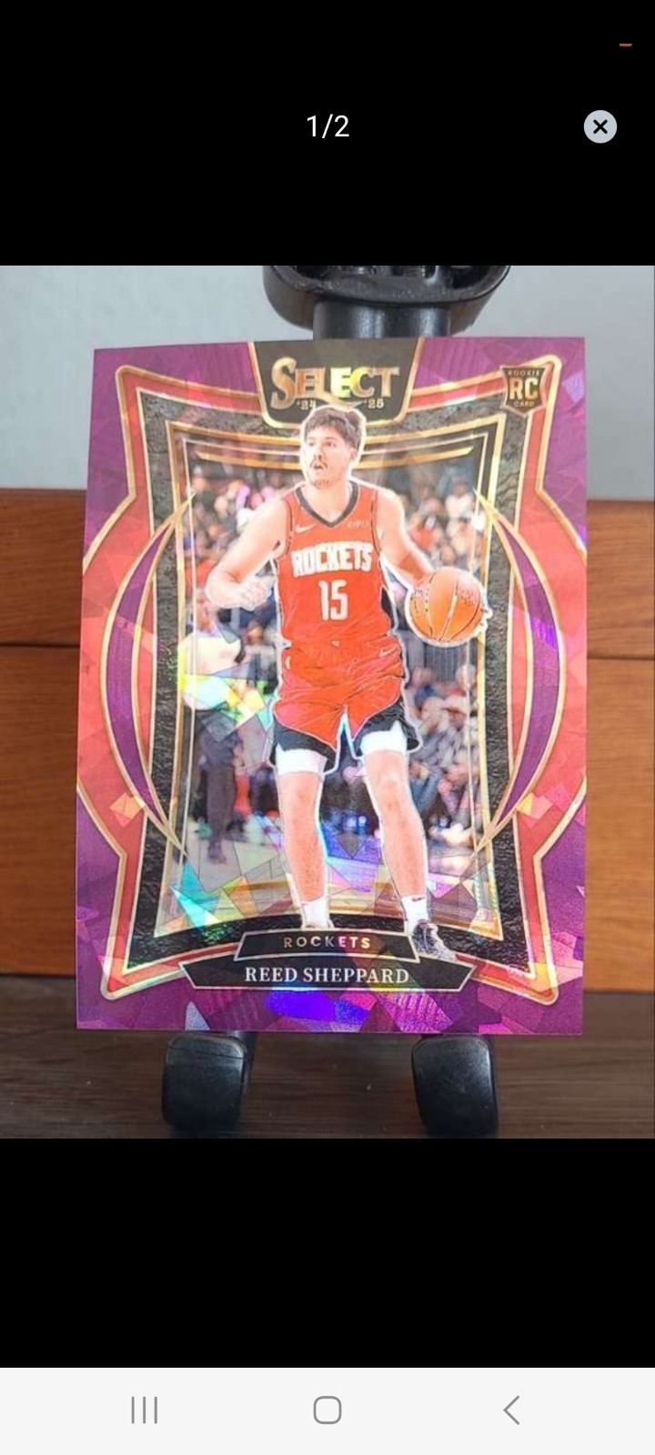 2024-25 Panini Select-Concourse Reed Sheppard #68 Purple Cracked Ice Prizm/99 RC