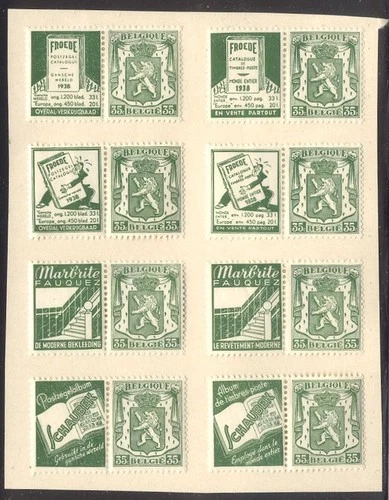 BELGIUM #273 Mint w/ Labels - 1935 35c Green