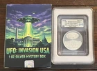 2025 Intaglio Mint UFO Invasion 1oz silver Satin BU Over The White House