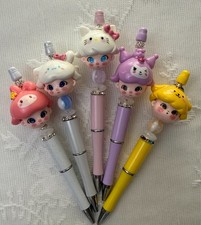 Hand made beaded pens H. Kitty Characters gifts. Teen. Basket Filler. Collect 