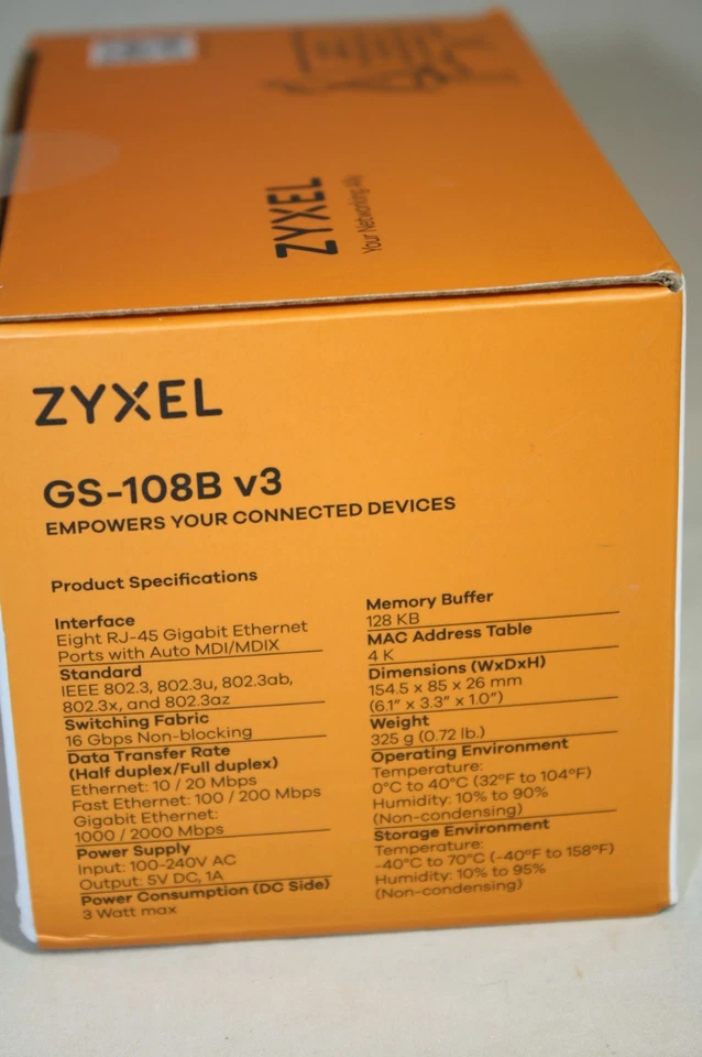 New Zyxel GS-108B V3 8-Ports Desktop Gigabit Ethernet Switch! - Image 2 of 4