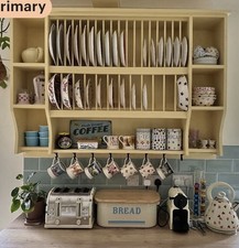 Wicklow Wall Mounted Pine Plate Rack - Finished In Your Colour Choice