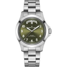 Hamilton Khaki Field King Day-date Auto Watch H64475160 Green Steel Watch