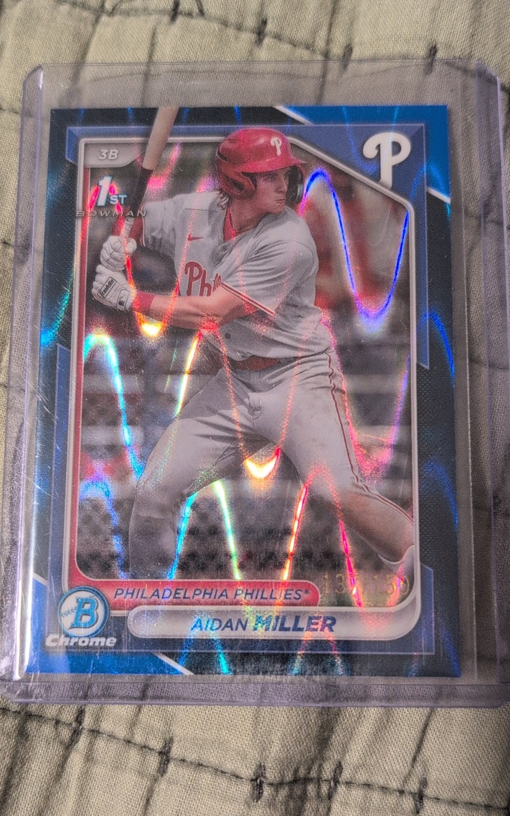 2024 Bowman - Chrome Prospects Aidan Miller #BCP-27 Blue RayWave Refractor /150