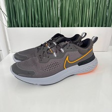 Nike React Miller 2 NBY Mens Running Shoes Ash Gray Orange CW7121 200 Size 10