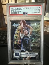 2024 BOWMAN CHROME UNIVERSITY BLACK WAVE #16 COOPER FLAGG PSA 10