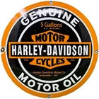 VINTAGE HARLEY DAVIDSON MOTORCYCLES PORCELAIN DEALERSHIP SIGN GAS OIL CONVEX