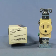 Cooper Ivory Industrial Grade Single Outlet Receptacle 20A 125V NEMA 5-20R 5361V