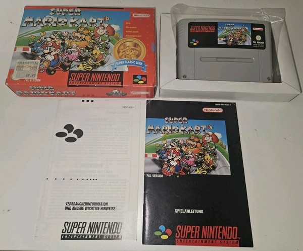 SUPER MARIO KART NINTENDO SNES PAL SUPER NINTENDO COMPLETE RARE RAR SEE PICS