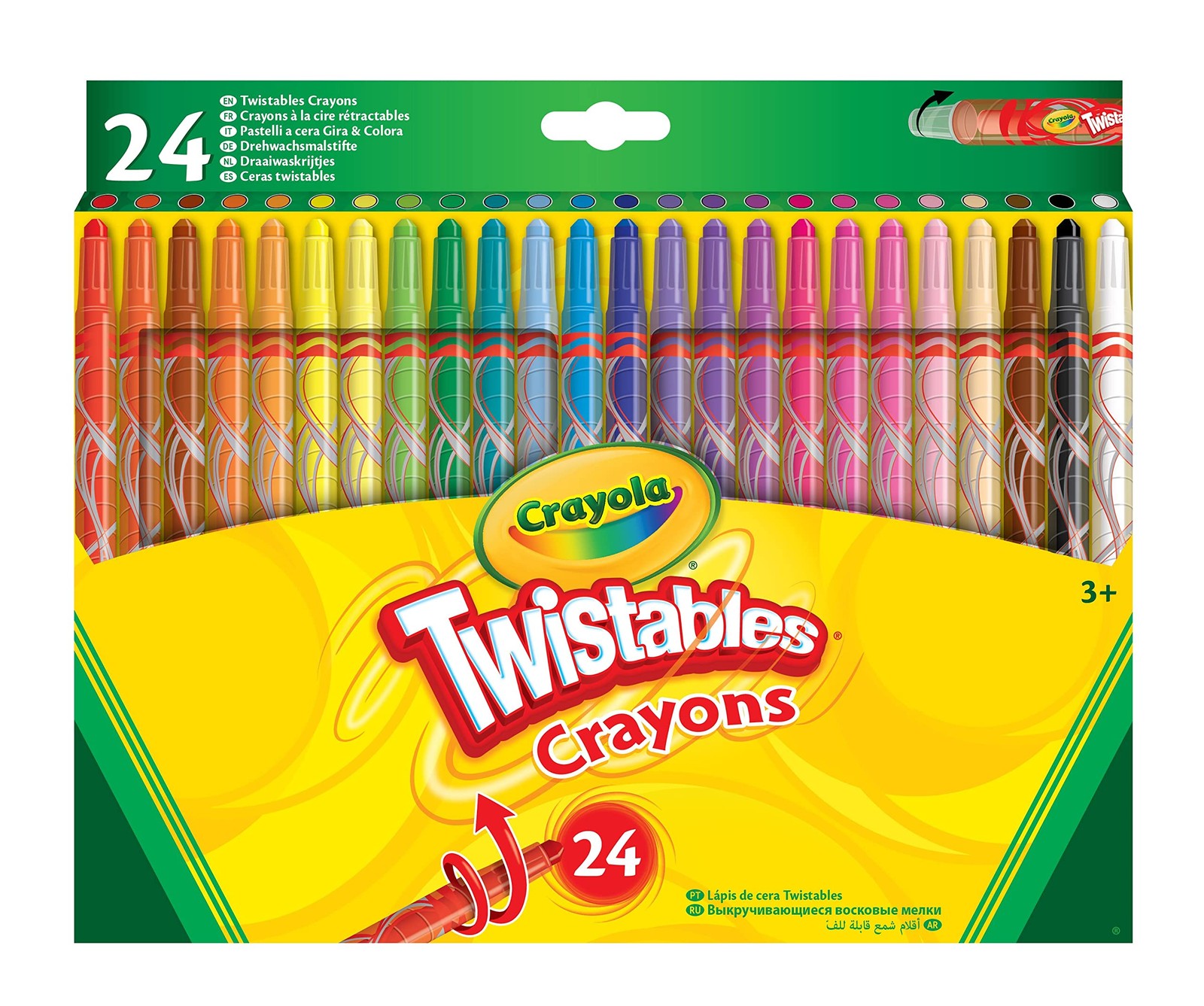 CRAYOLA Twistables Colouring Crayons - 24 count (Pack of 1), Multicolored