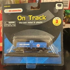 On Track Die Cast Train Replicas w/ Track Piece Red Crown Gasoline Tanker