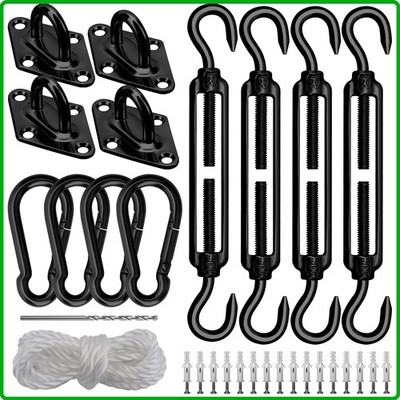 Sun Shade Sail Hardware Kit 6 Inch Heavy Duty 304 Stainless Set for Triangle ...