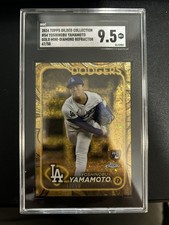 2024 Topps Gilded - Yoshinobu Yamamoto #54 Gold Mini-Diamond 47/50 SGC 9.5