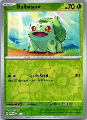 Bulbasaur Common SV: Scarlet & Violet 151 001/165 NM