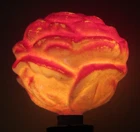 WORKING VINTAGE C6 PAINTED MILK~FIGURAL CHRISTMAS TREE LIGHT BULB~ROSE~FLOWER