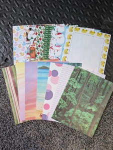 Assorted Lot of Scrapbook Paper 8.5 X 11 14 Individual Sheets