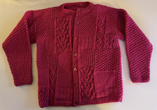 Handmade Preowned Pink Patchwork / Popcorn Cardigan Sm/Med