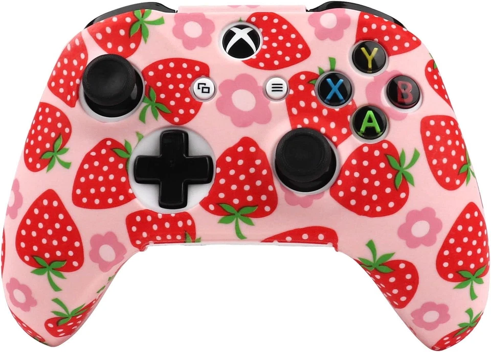 Capa protetora de silicone rosa para controle com 6 alças de polegar para console Xbox One S X - Imagem 2 de 4