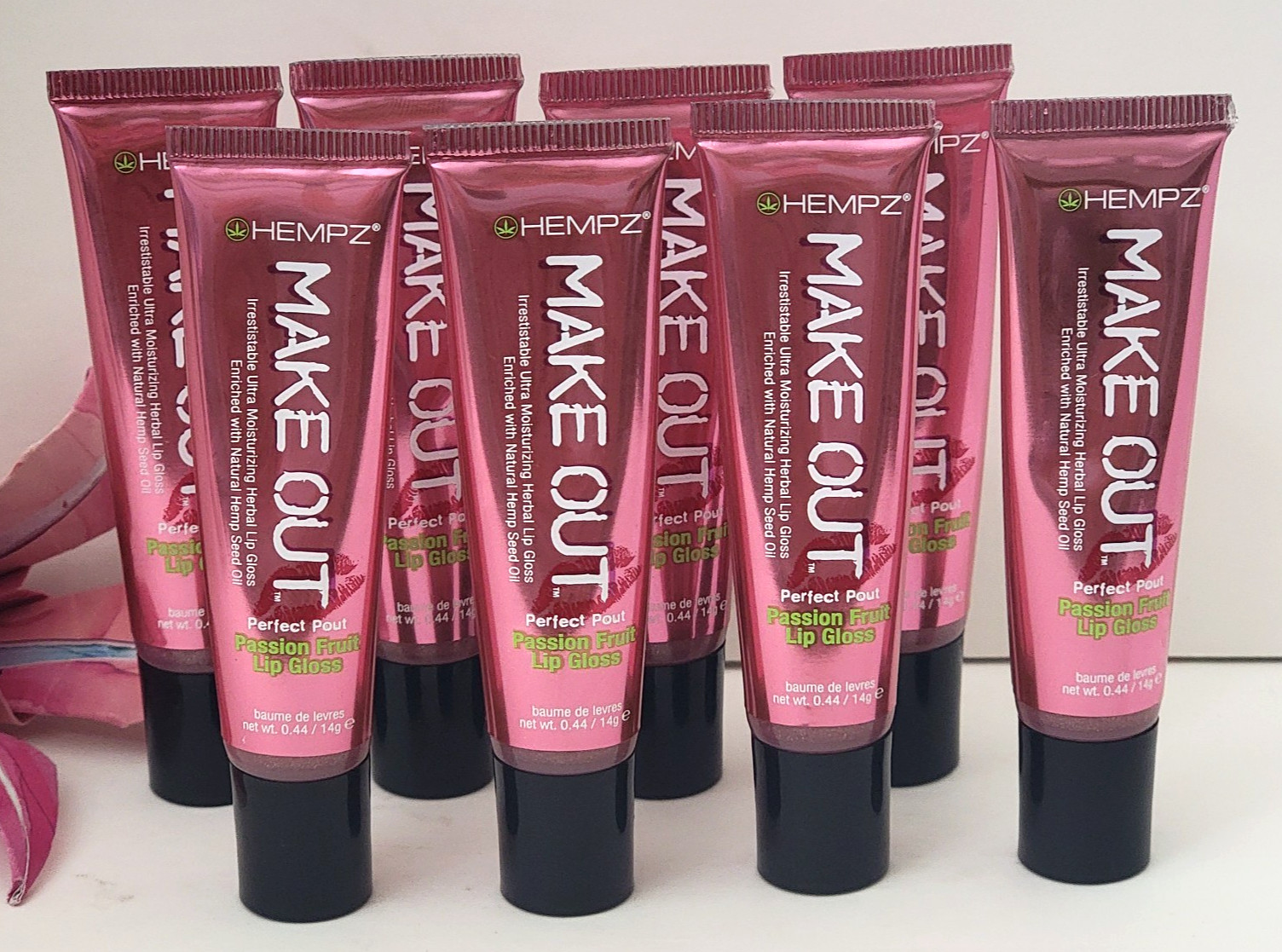 HEMPZ MAKE OUT Perfect Pout Lip Gloss 0.44 oz PASSION FRUIT (Pack of 8 Lip Gloss