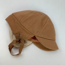Boys Tan One Size Wool Ear Flap Winter Trapper Hat Quilted Lining Warm Cap
