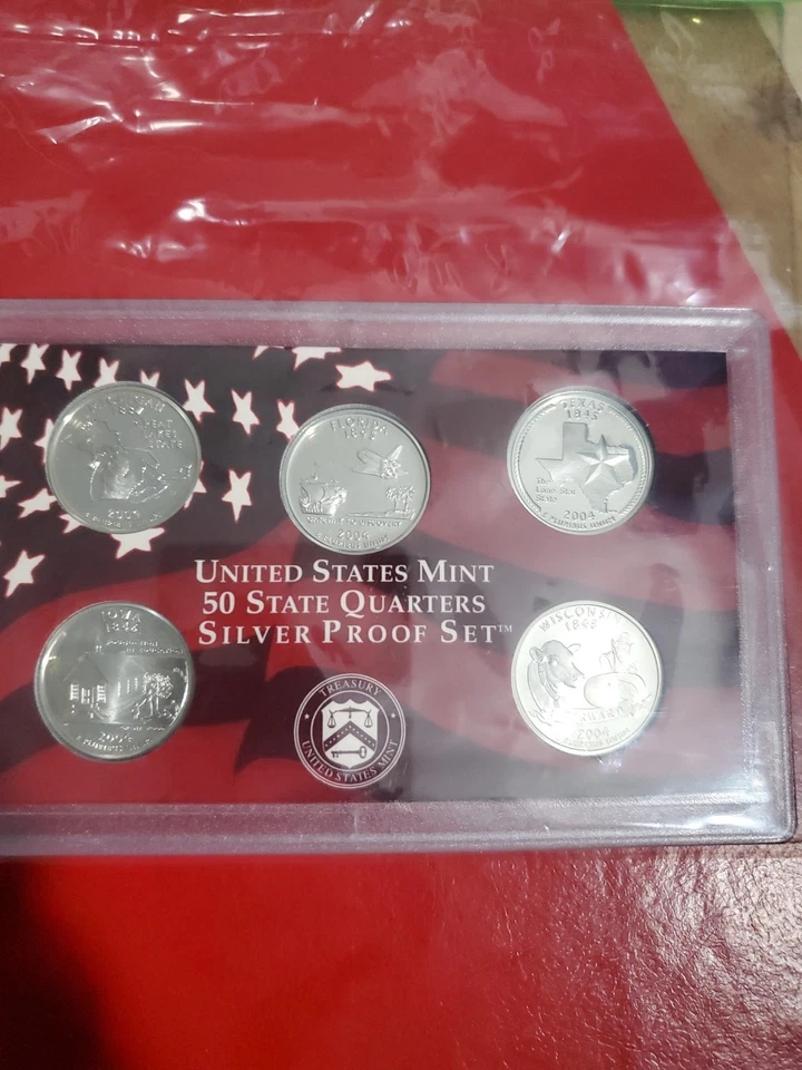 2004 S .90 Silver 50 State Quarters 5 Coin Set In Original Packaging Beautiful. - Image 2 of 4