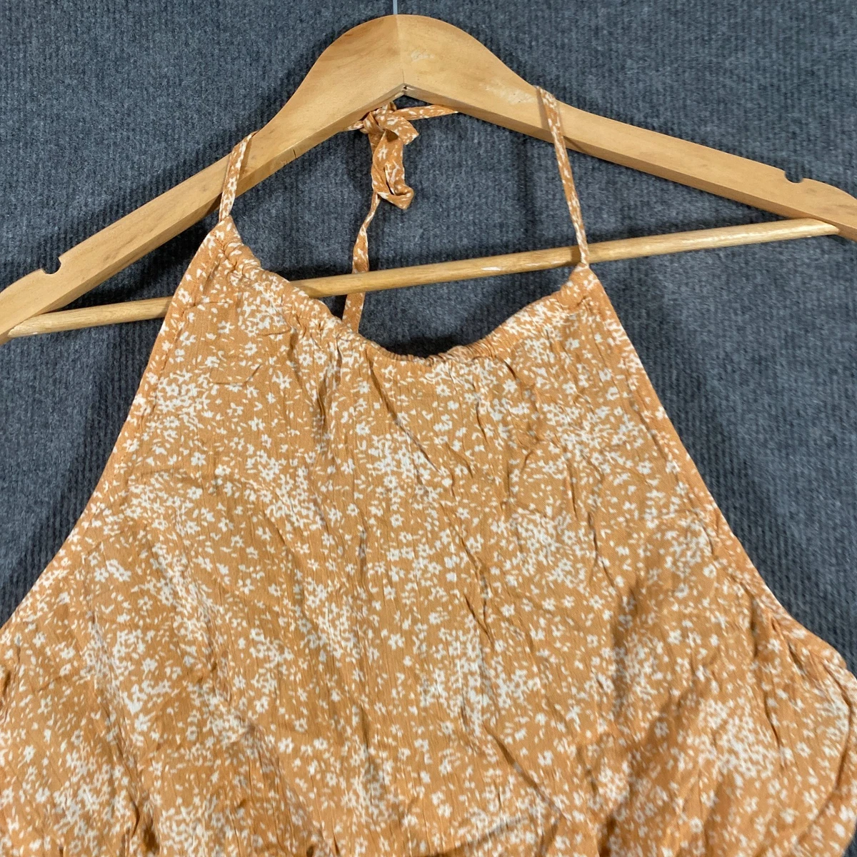 Rusty Top Womens 12 Pink White Crop Sunset Peach Coastal Beach Festival NEW