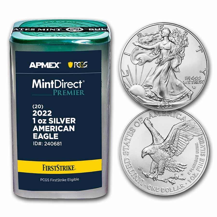 2022 1 oz Silver Eagles (20-Coin MD Premier + PCGS FS® Tube) | eBay