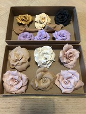 SOLA WOOD FLOWERS - 12 DYED VARIOUS COLORS - APRROXIMATELY 3 INCHES DIAMETER