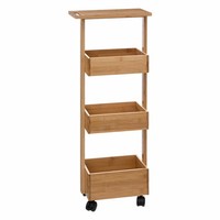5Five Simply Smart Rollregal Trolley Mit 3 FäChern Und Ablage, Bambus, 86 Cm