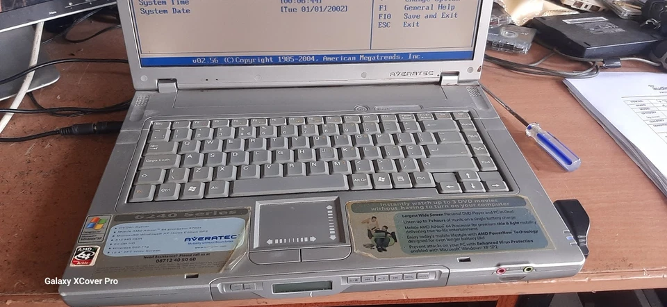 Averatec 6240 series laptop, boots to bios AMD Athlon 64 @1.6Ghz 480MB (470)) - Image 4 of 4