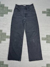 Madewell The Perfect Vintage Wide Leg Jeans Women 27 Gray Denim High Rise 26x28